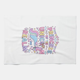Unicorn Princess of the Unicorn Realm Charming POD Tea Towel
