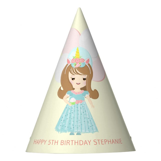 Unicorn Princess Party Hat (Front)