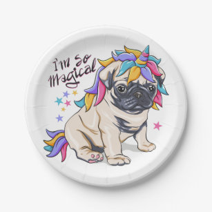 pug paper plates