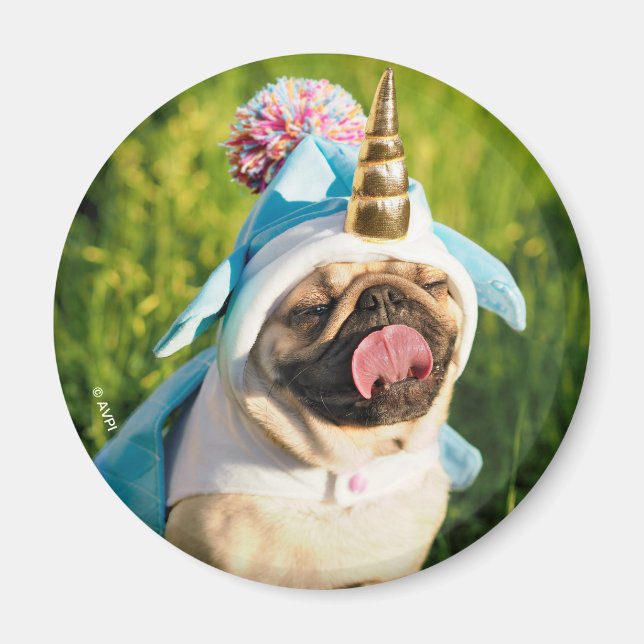 Unicorn Pug Magnet (Front)