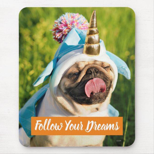 Unicorn Pug Mouse Mat (Front)