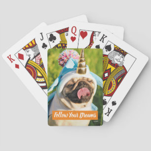 Unicorn Pug Playing Cards