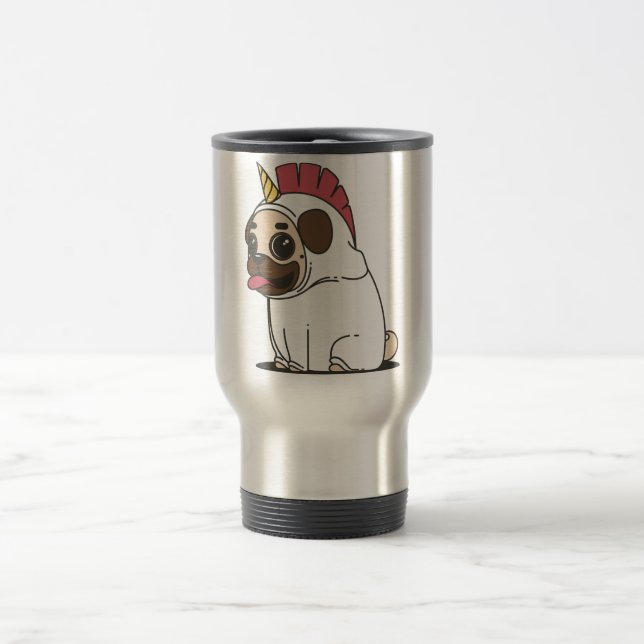 Unicorn Pug Travel Mug (Center)