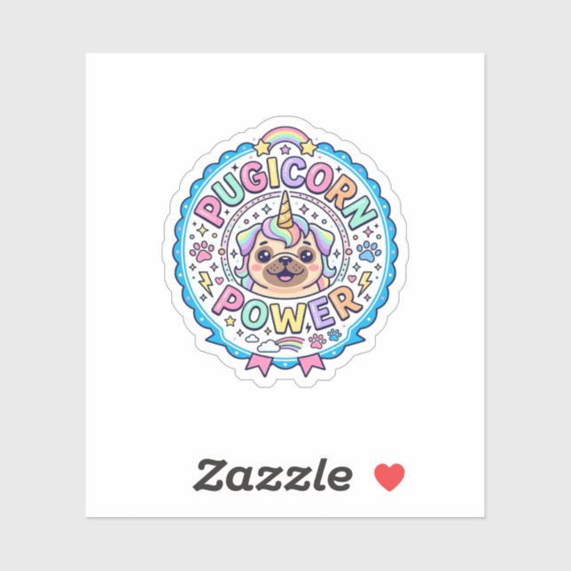 Unicorn Pugicorn Power Funny Cute Gift Design_1 (Sheet)