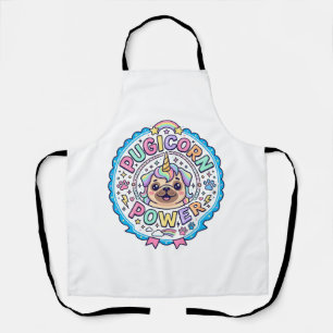 Unicorn Pugicorn Power Funny Cute Gift Design_1 Apron