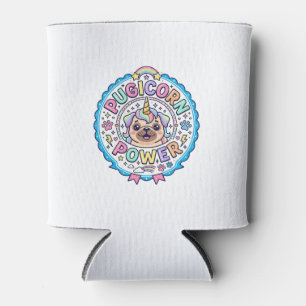 Unicorn Pugicorn Power Funny Cute Gift Design_1 Can Cooler