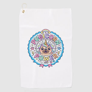 Unicorn Pugicorn Power Funny Cute Gift Design_1 Golf Towel