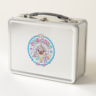 Unicorn Pugicorn Power Funny Cute Gift Design_1 Metal Lunch Box