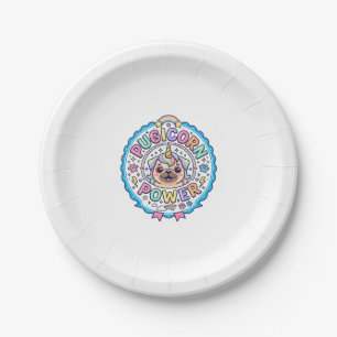 Unicorn Pugicorn Power Funny Cute Gift Design_1 Paper Plate