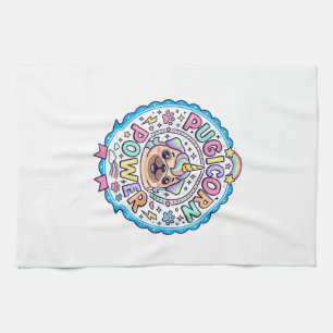 Unicorn Pugicorn Power Funny Cute Gift Design_1 Tea Towel
