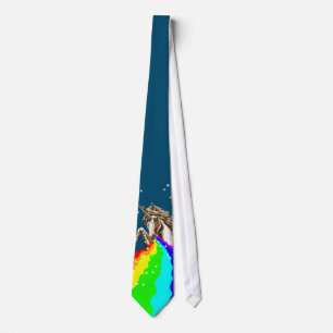 Unicorn pukes rainbow tie