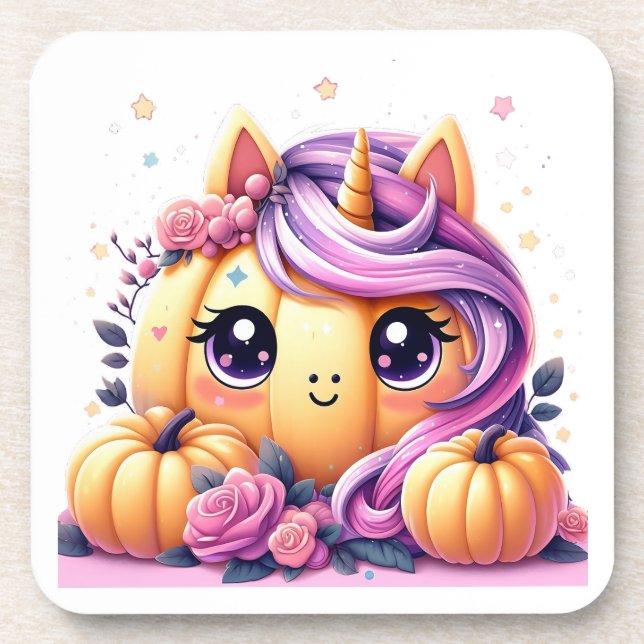 Unicorn pumpkin 01 coaster (Front)