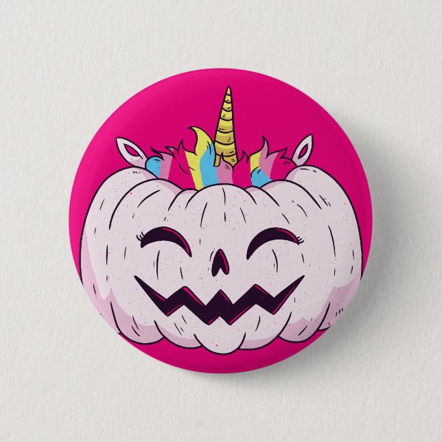 Unicorn Pumpkin 6 Cm Round Badge (Front)