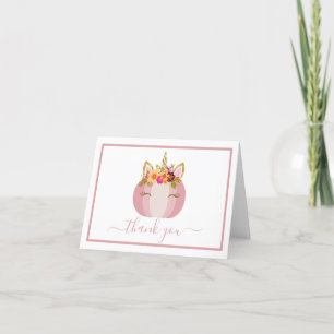 Unicorn Pumpkin   Birthday Thank You Card