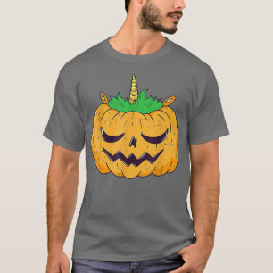 Unicorn Pumpkin Face Cute Halloween 2022 Spooky Gh T-Shirt