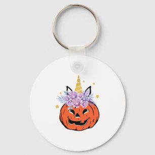Unicorn Pumpkin Halloween Design Key Ring