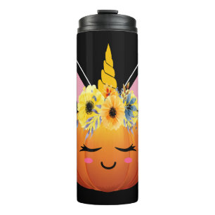 Unicorn Pumpkin Halloween Thanksgiving Gift Thermal Tumbler