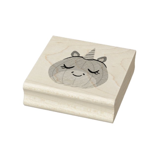 Unicorn Pumpkin Rubber Stamp (Stamp)