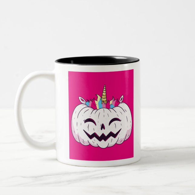Unicorn Pumpkin Two-Tone Coffee Mug (Left)