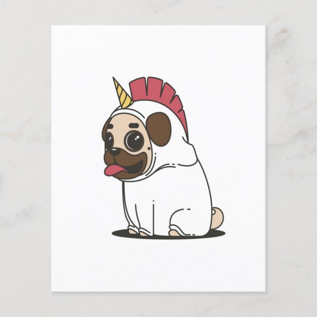 Unicorn Puppy | Cute Pug Dog Lover Gift Flyer (Front)