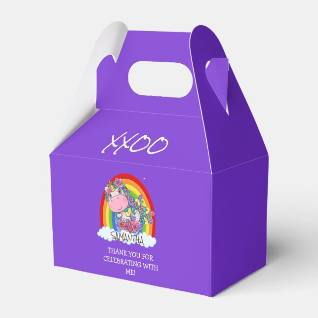 Unicorn purple favour box (Front Side)