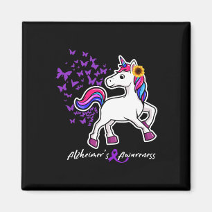 Unicorn Purple Heimerheimer Awareness - End Heimer Magnet