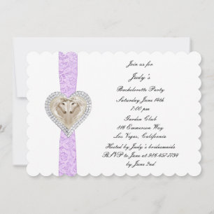 Unicorn Purple Lace Bachelorette Party Invitation