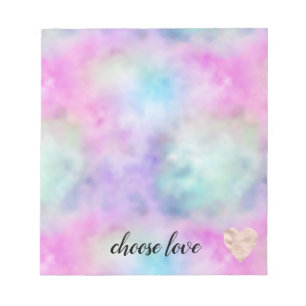 Unicorn Purple Pink Aqua Blush Heart   Notepad
