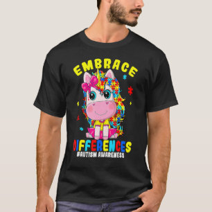 Unicorn Puzzle Piece Autism Awareness Autistic Tea T-Shirt