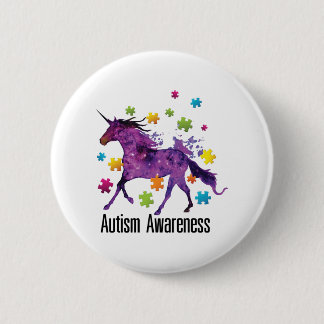 Unicorn Puzzle Piece Autism Awareness Gifts 6 Cm Round Badge
