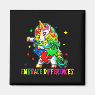 Unicorn puzzle piece autism awareness month boys magnet