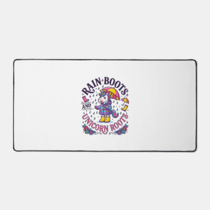 Unicorn Rain Boots and Unicorn Roots Commercial Sh Desk Mat