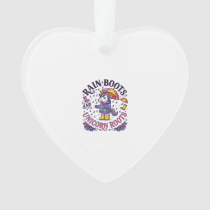Unicorn Rain Boots and Unicorn Roots Commercial Sh Ornament