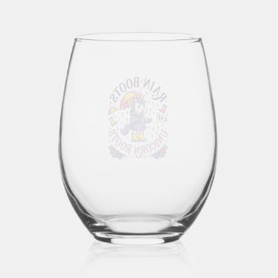 Unicorn Rain Boots and Unicorn Roots Commercial Sh Stemless Wine Glass