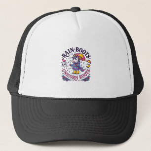 Unicorn Rain Boots and Unicorn Roots Commercial Sh Trucker Hat