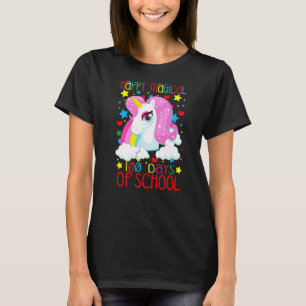 Unicorn Rainbow 100th Days Happy Magical 100 Days  T-Shirt