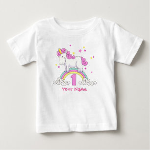 Unicorn Rainbow 1st Birthday Party Baby T-Shirt