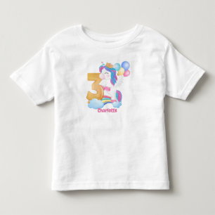 Unicorn Rainbow 3rd Birthday Toddler T-Shirt