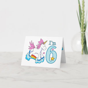 Unicorn Rainbow 6th Birthday Invitation