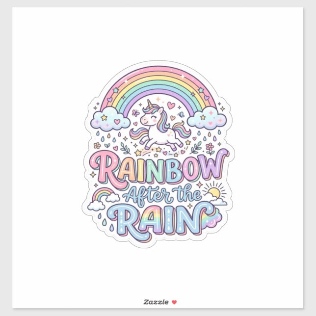 Unicorn Rainbow After the Rain Premium Vector Typo (Sheet)
