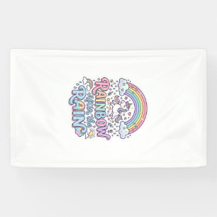 Unicorn Rainbow After the Rain Premium Vector Typo Banner