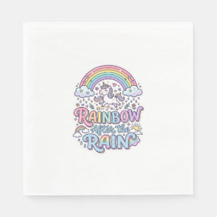 Unicorn Rainbow After the Rain Premium Vector Typo Napkin