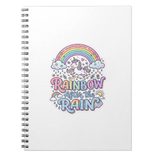 Unicorn Rainbow After the Rain Premium Vector Typo Notebook