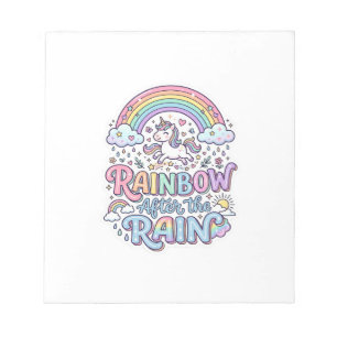 Unicorn Rainbow After the Rain Premium Vector Typo Notepad