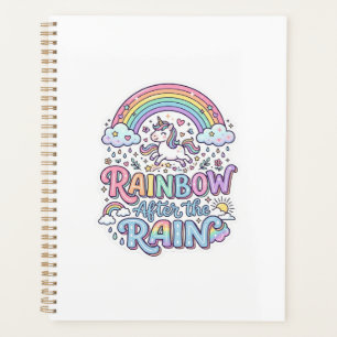 Unicorn Rainbow After the Rain Premium Vector Typo Planner