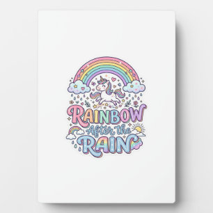Unicorn Rainbow After the Rain Premium Vector Typo Plaque