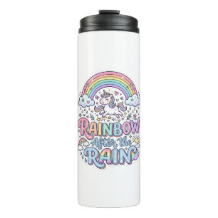 Unicorn Rainbow After the Rain Premium Vector Typo Thermal Tumbler