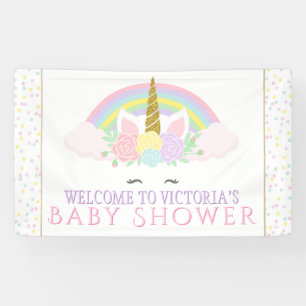 Unicorn Rainbow Baby Shower Banners