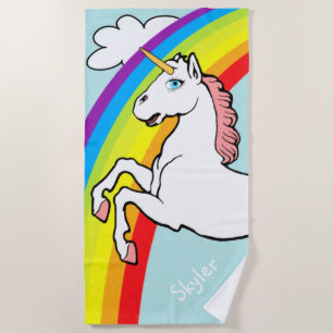 Unicorn Rainbow Beach Towel