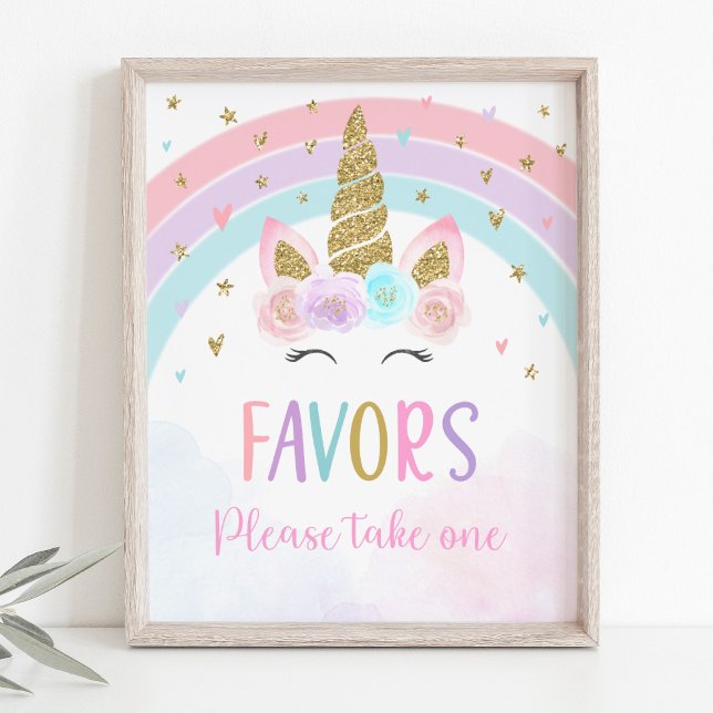 Unicorn Rainbow Birthday Favour Sign (Creator Uploaded)